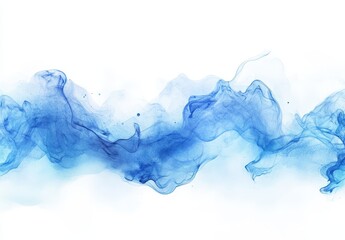 Poster - Elegant Flow of Blue Smoke Design on White Background for Artistic and Creative Projects in Digital Media or Print Publications