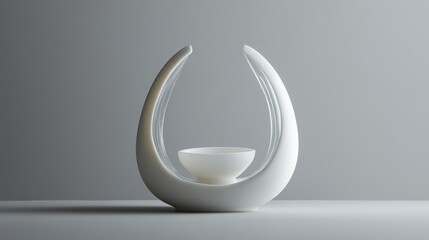Poster - Abstract ceramic holder, minimalist design, elegant object, studio shot