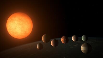 Wall Mural - the cosmic wonder of planets orbiting stars