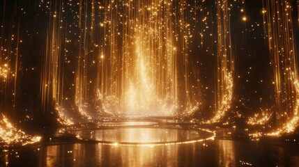 Poster - Golden particles stage for ceremony or award show
