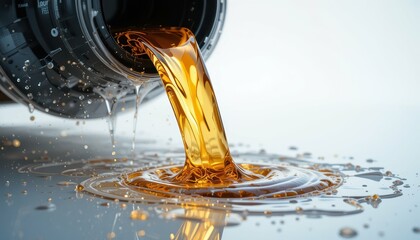 Poster - Liquid Flowing from Camera Lens Creating Stunning Visual Effect