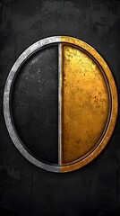 Poster - Elegant gold and silver circle design against a minimalist background creating a striking visual contrast and sophistication