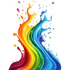Poster - Beautiful rainbow colored wave flowing gracefully across the canvas creating a dynamic and vivid visual experience