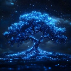 Poster - Glowing Cosmic Tree Symbolizing the Blossoming of Ideas into Endless Possibilities