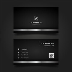 Black silver modern business card design