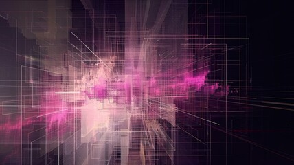 Fototapete - Discover a captivating abstract digital art piece featuring dynamic lines and vibrant colors, ideal for modern design, technology themes, and creative projects.