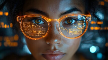 Poster - Glowing Scientist Surrounded by Dynamic Equations and Shining Through
