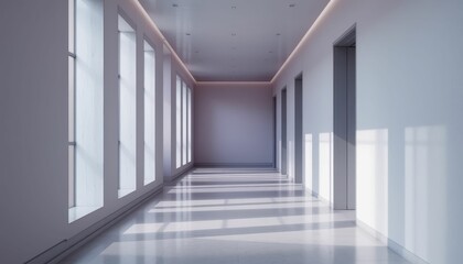 Poster - Modern Minimalist Hallway with Natural Light and Clean Lines
