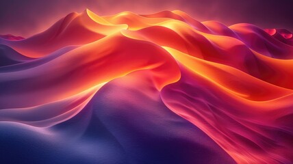 Fototapete - This abstract design features colorful waves flowing in a harmonious blend, showcasing dynamic movement and vibrant hues. Perfect for modern art projects.