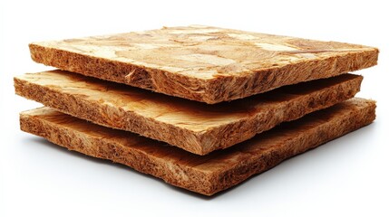 Poster - stacked layers of textured wood panels showcasing natural patterns and colors in a bright setting