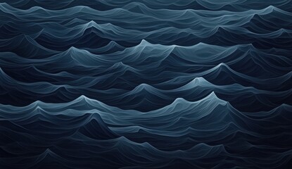 Poster - Serene and Abstract Ocean Waves with Dark Tones and Gentle Curves Creating a Calm Atmospheric Seascape for Artistic and Relaxing Themes