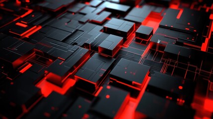 Poster - Abstract 3D rendering of futuristic circuit board. Possible stock photo use Technology background