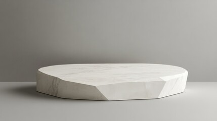 Poster - Abstract white stone pedestal, studio shot, product display