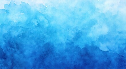 Poster - Serene Gradient Background in Shades of Blue with Soft Watercolor Texture for Artistic and Design Projects