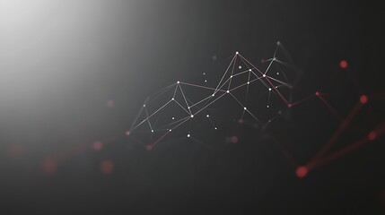 Poster - Abstract digital web network with blurred nodes on a dark surface