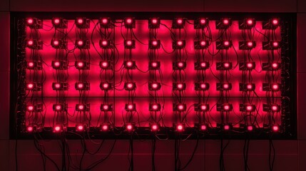 Poster - Red LED panel wall display