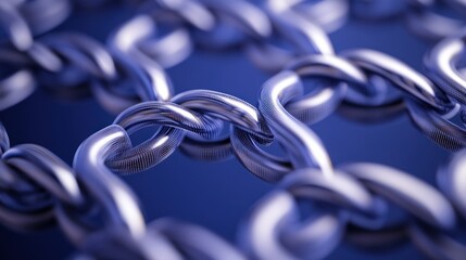 Poster - Close-up Metal Chains Abstract Background