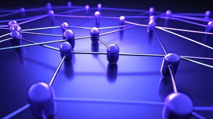 Poster - Abstract network of interconnected spheres, futuristic design, digital connections