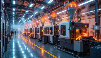 Poster - Advanced Manufacturing Workshop with Machinery and Production Process