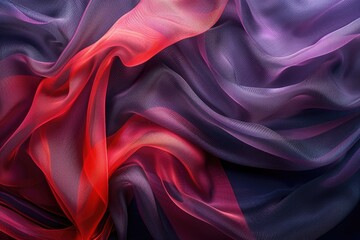Poster - Abstract pink and purple flowing fabric with sparkles. Background image of pink and red fabric texture with flowing and floating texture. Digital art design with soft and fluid textures. AIG51.