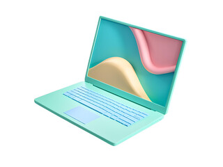 Fototapete - 3D Laptop cartoon