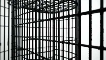Poster - Intricate Black Wire Cage Structure with Abstract Background Texture