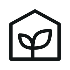 Aufkleber - Glasshouse UI icon, hothouse simple line user interface vector symbol