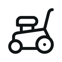 Aufkleber - Lawn mower UI icon, lawnmower simple line user interface vector symbol