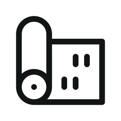 Poster - Grass sod UI icon, grass roll simple line user interface vector symbol