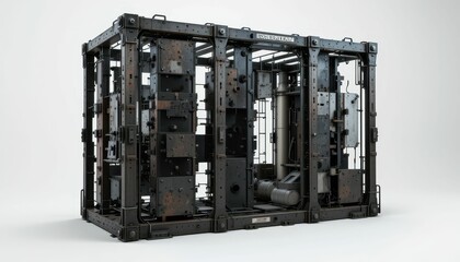 Poster - Industrial Metal Structure with Complex Design and Textured Finish