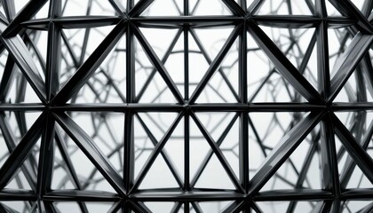 Poster - Abstract Geometric Structure with Interconnected Triangular Frames