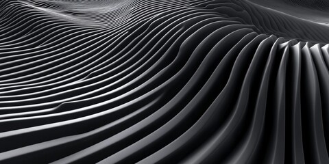 Aufkleber - Abstract Dark Wave Pattern, Futuristic Technological Background Seamless Looping 3D Animation
