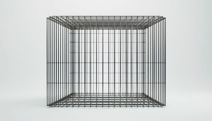 Poster - Empty Metal Wire Frame Cage for Creative Artistic Concepts