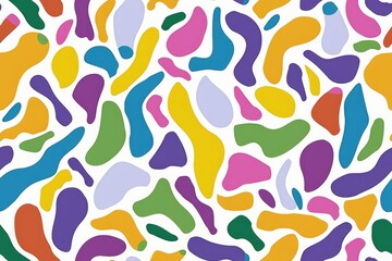 Poster - Colorful abstract shapes in a fluid pattern. Background image of colorful liquid pattern with white background. Modern design for backgrounds and creative graphics. Contemporary artwork. AIG51.