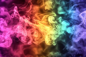 Poster - an abstract image featuring a swirling array of vibrant colors resembling smoke or vapor, blending t