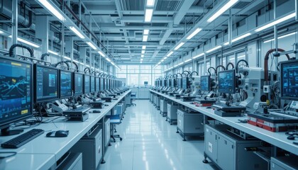 Poster - Advanced Laboratory with High-Tech Equipment and Computer Monitors