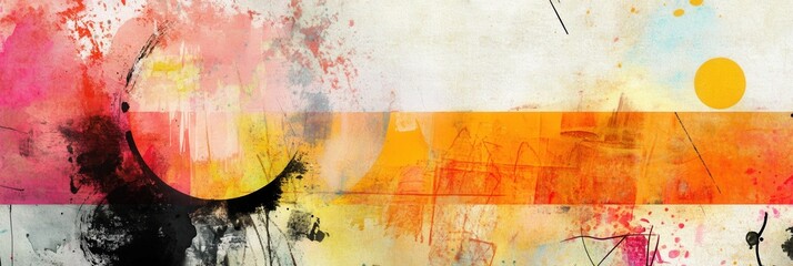 Poster - Artistic mixed media creation featuring watercolor textures and pencil sketches using the golden ratio in design composition