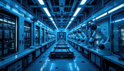 Poster - Futuristic Robotics Laboratory with Advanced Automation Technology