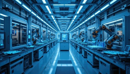 Poster - Advanced Robotics Automation in Futuristic Manufacturing Facility