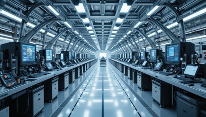 Poster - Modern Control Room with Advanced Technology and Digital Displays