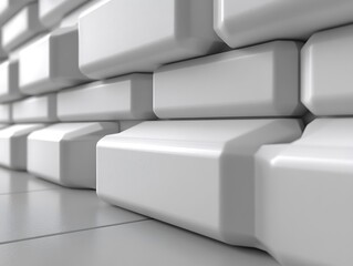 Aufkleber - Architectural elevation displaying sleek, modern brickwork in cool white