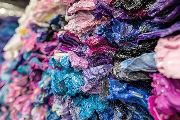 Poster - Close-up of vibrant textured abstract painting with rich colors, dynamic brushstrokes and impasto, creates a visually captivating and modern artistic expression.