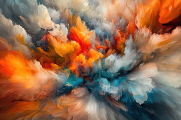 Poster - An explosion of vibrant colors swirling in an abstract design, creates a mesmerizing visual experience with energy and dynamic motion in an artistic display.