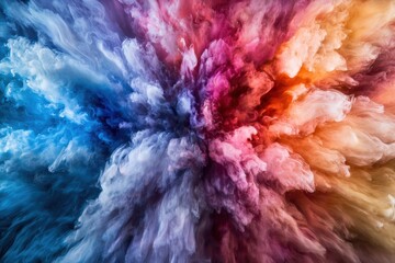 Poster - A stunning abstract explosion of vibrant colors resembling swirling smoke or clouds, creating a dynamic and eye-catching background, showcasing artistic design and imagination.