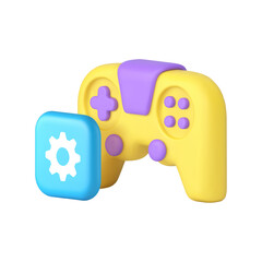 Poster - Virtual video gaming esport cybersport gamepad settings option 3d icon realistic vector illustration. Game controller technology button digital gamer joystick user electronic entertainment system