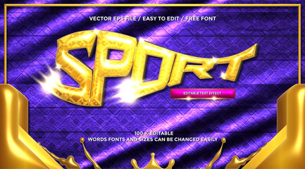 Poster - sport gold 3D Rendering text effect style