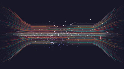 Poster - Big data visualization. Social network, financial analysis of complex databases. Data mining. Vector technology background. Information analytics concept.