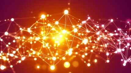 Poster - Interconnected glowing network, representing a complex communication