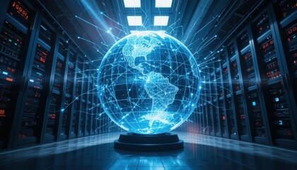 Poster - Digital Global Network Planet in High-Tech Data Center Environment