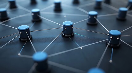 Poster - Interconnected Nodes Representing Network Infrastructure and Connectivity